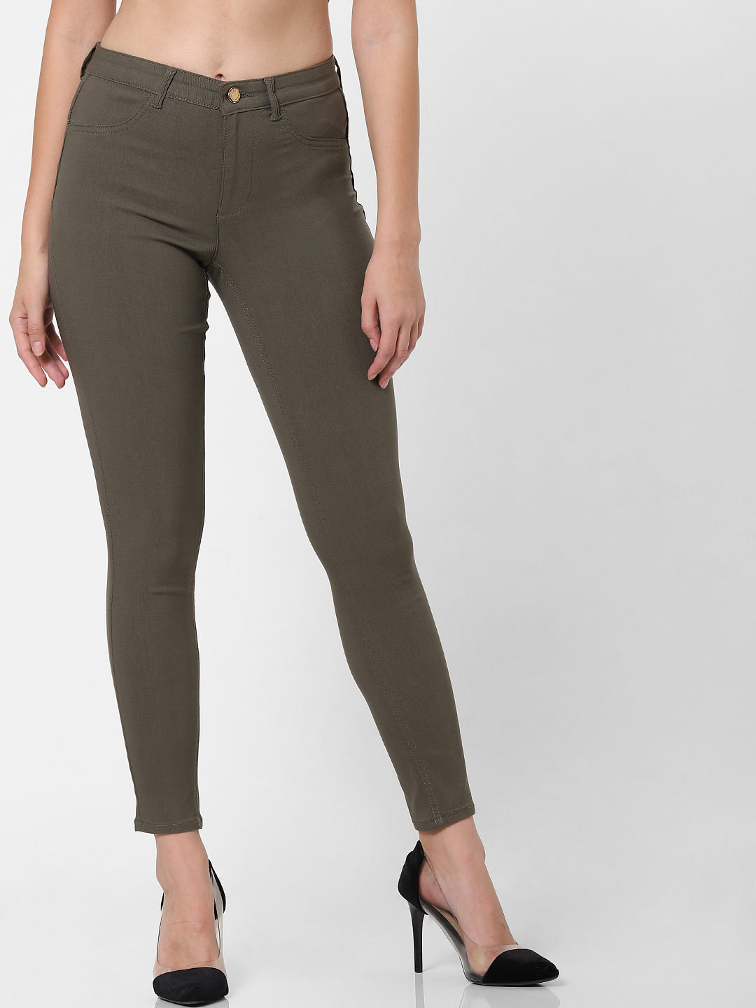 Buy Olive Green Track Pants for Women by Teamspirit Online | Ajio.com